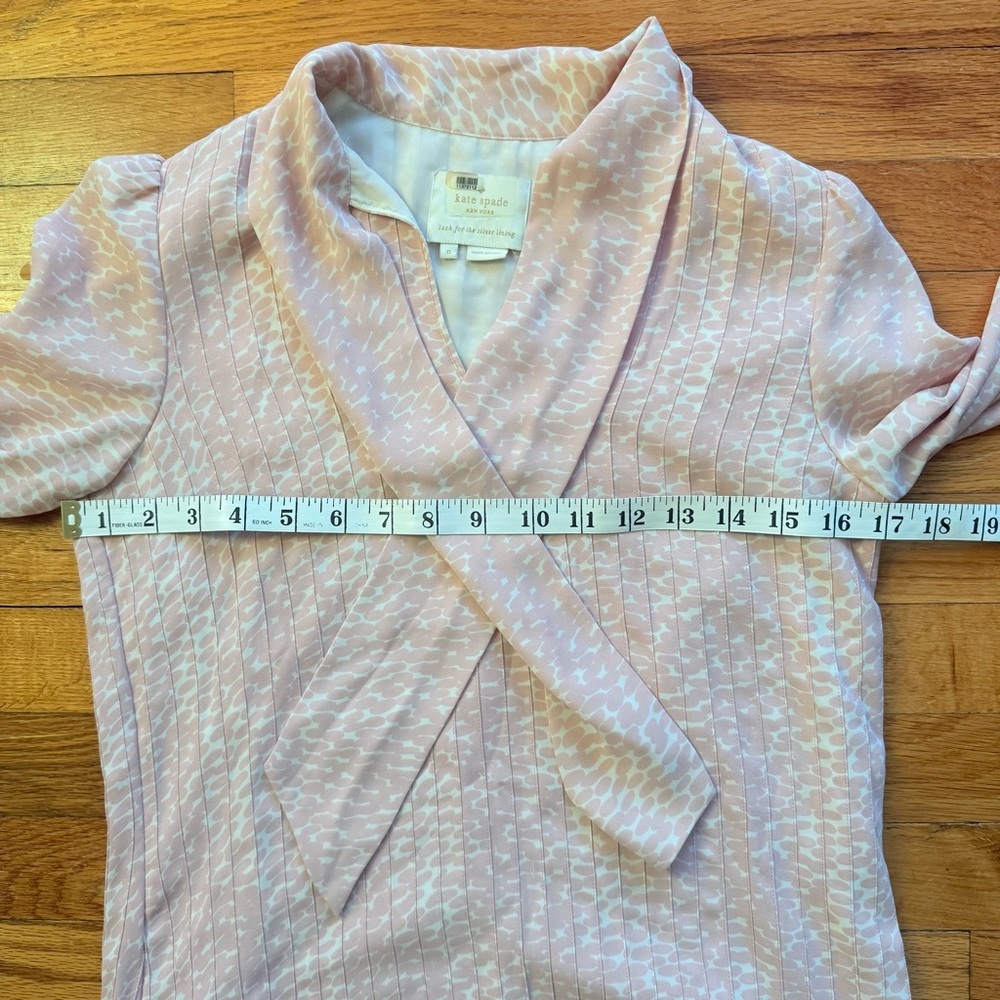 Kate spade New York Pink Pleated Georgette Dress Pink & White size 0 - Picture 5 of 7